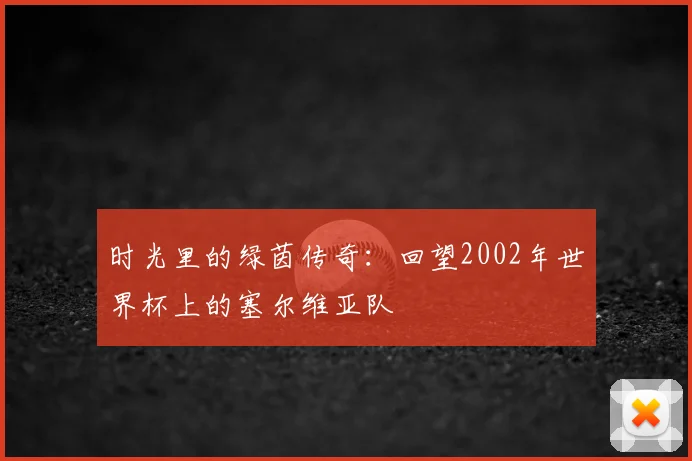 时光里的绿茵传奇：回望2002年世界杯上的塞尔维亚队
